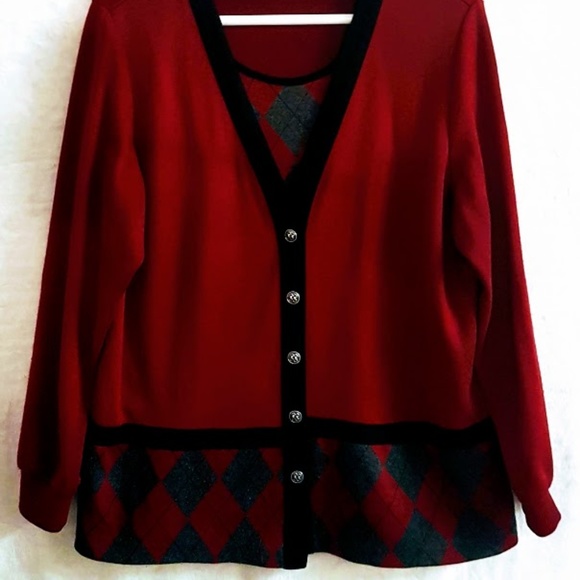 #C16 Alfred Dunner Women's V-neck Sweater - Picture 2 of 8